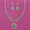 American Diamond Classic Necklace with Rhodium Plating
