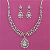 American Diamond Classic Necklace with Rhodium Plating