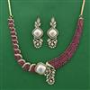 American Diamond Pearl Necklace with Mehndi Plating