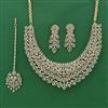 American Diamond Classic Necklace with Rhodium Plating 2 Tone Plating Mehndi Plating