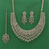 American Diamond Classic Necklace with Rhodium Plating 2 Tone Plating Mehndi Plating