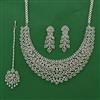 American Diamond Classic Necklace with Rhodium Plating 2 Tone Plating Mehndi Plating