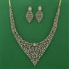 American Diamond Classic Necklace with Rhodium Plating 2 Tone Plating Mehndi Plating