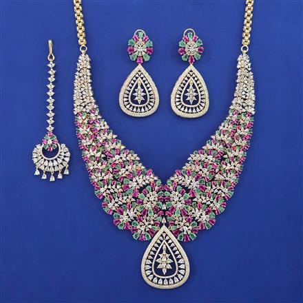 American Diamond Bridal Necklace with Carat Plating