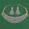 American Diamond Classic Necklace with Rhodium Plating 2 Tone Plating