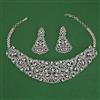 American Diamond Classic Necklace with Rhodium Plating 2 Tone Plating
