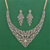 American Diamond Classic Necklace with Rhodium Plating 2 Tone Plating