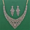 American Diamond Classic Necklace with Rhodium Plating 2 Tone Plating