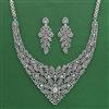 American Diamond Classic Necklace with Rhodium Plating 2 Tone Plating