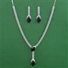 American Diamond Classic Necklace with Rhodium Plating
