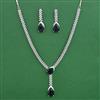 American Diamond Classic Necklace with Rhodium Plating