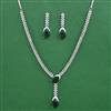 American Diamond Classic Necklace with Rhodium Plating