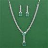American Diamond Classic Necklace with Rhodium Plating
