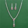 American Diamond Classic Necklace with Rhodium Plating