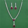 American Diamond Classic Necklace with Rhodium Plating