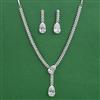 American Diamond Classic Necklace with Rhodium Plating