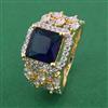 American Diamond Adjustable Ring with 2 Tone Plating