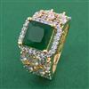 American Diamond Adjustable Ring with 2 Tone Plating