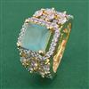 American Diamond Adjustable Ring with 2 Tone Plating