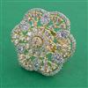 American Diamond Adjustable Ring with Rhodium Plating 2 Tone Plating Carat Plating