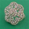 American Diamond Adjustable Ring with Rhodium Plating 2 Tone Plating Carat Plating