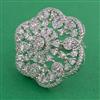 American Diamond Adjustable Ring with Rhodium Plating 2 Tone Plating Carat Plating