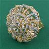 American Diamond Adjustable Ring with Rhodium Plating 2 Tone Plating Carat Plating