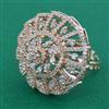 American Diamond Adjustable Ring with Rhodium Plating 2 Tone Plating Carat Plating