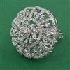 American Diamond Adjustable Ring with Rhodium Plating 2 Tone Plating Carat Plating