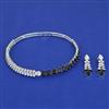 American Diamond Hasli Necklace with Rhodium Plating