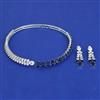 American Diamond Hasli Necklace with Rhodium Plating