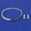 American Diamond Hasli Necklace with Rhodium Plating