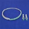 American Diamond Hasli Necklace with Rhodium Plating