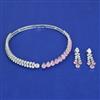 American Diamond Hasli Necklace with Rhodium Plating