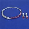 American Diamond Hasli Necklace with Rhodium Plating