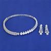 American Diamond Hasli Necklace with Rhodium Plating