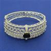 American Diamond Broad Kada with Rhodium Plating