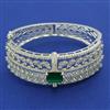 American Diamond Broad Kada with Rhodium Plating