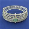 American Diamond Broad Kada with Rhodium Plating