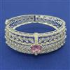 American Diamond Broad Kada with Rhodium Plating