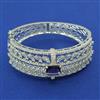 American Diamond Broad Kada with Rhodium Plating