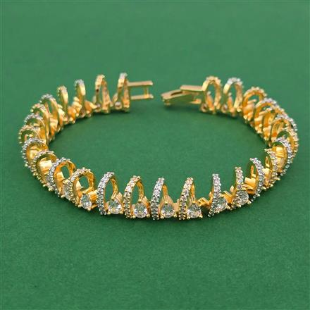 American Diamond Openable Bracelet with Rhodium Plating 2 Tone Plating