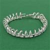 American Diamond Openable Bracelet with Rhodium Plating 2 Tone Plating