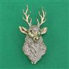 American Diamond Animal Brooch with Rhodium Plating Mehndi Plating