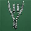 American Diamond Classic Necklace with Rhodium Plating