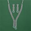 American Diamond Classic Necklace with Rhodium Plating