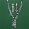 American Diamond Classic Necklace with Rhodium Plating