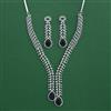 American Diamond Classic Necklace with Rhodium Plating