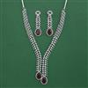 American Diamond Classic Necklace with Rhodium Plating