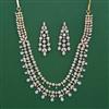 American Diamond Classic Necklace with Rhodium Plating 2 Tone Plating